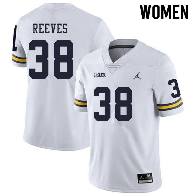 Women #38 Geoffrey Reeves Michigan Wolverines College Football Jerseys Sale-White